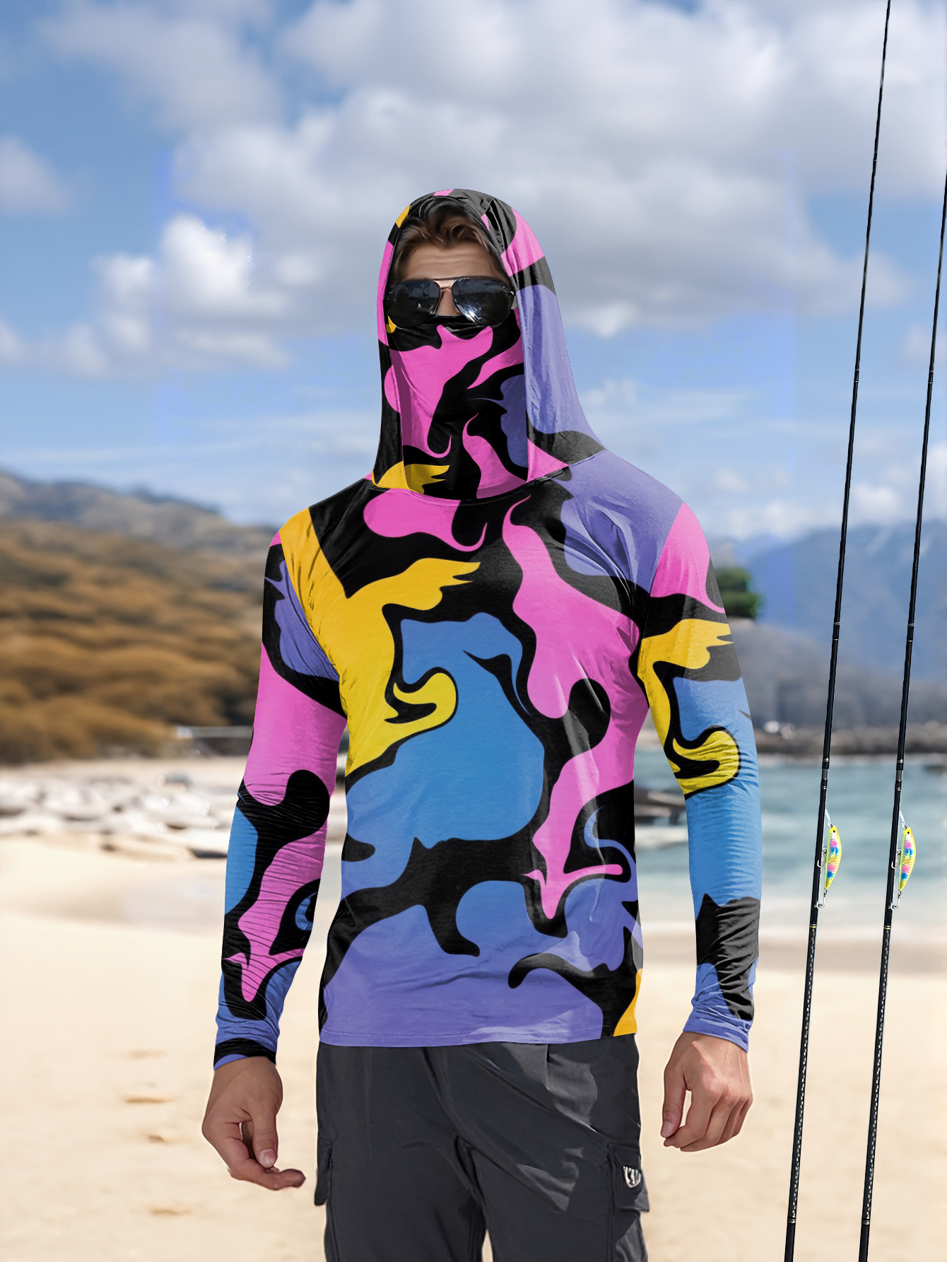 Hunting & Outdoor Supplies Photos - Fishing hooded sweatshirt men's long-sleeved sun