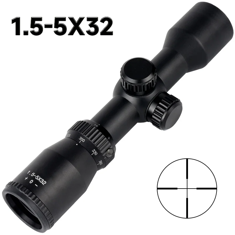 Crossbow Scope Sight - 1.5-5X32 Crossbow Short Hunting Scope Illuminated