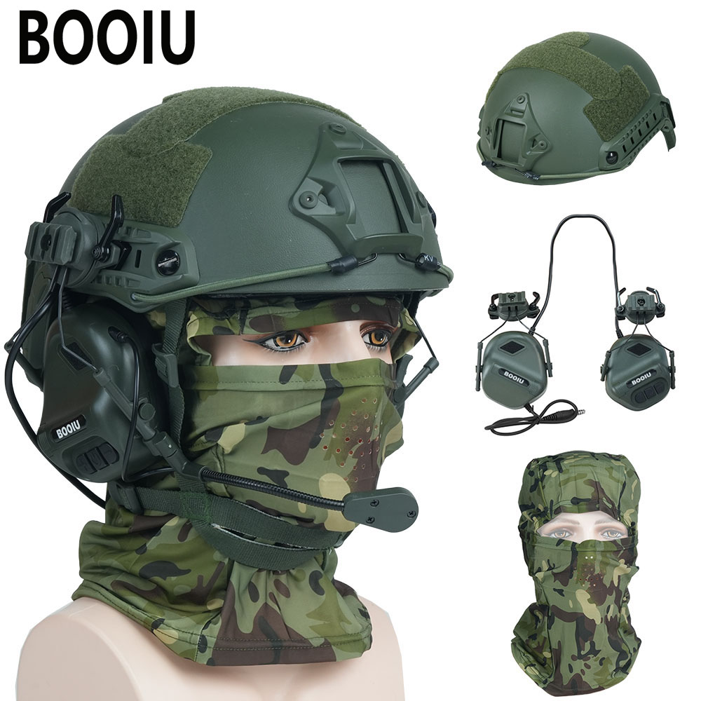 Outdoor Hunting Kit - BOOIU Tactical Airsoft Helmet Set Adjustable