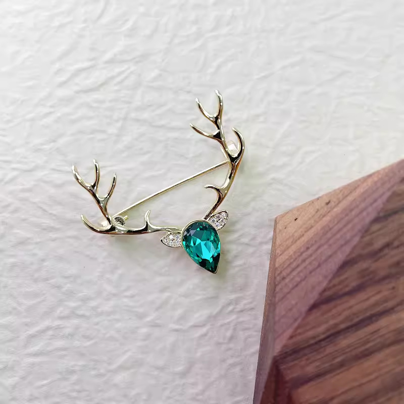Elk Bugle Call - Cute Crystal Elk Horn Brooches For