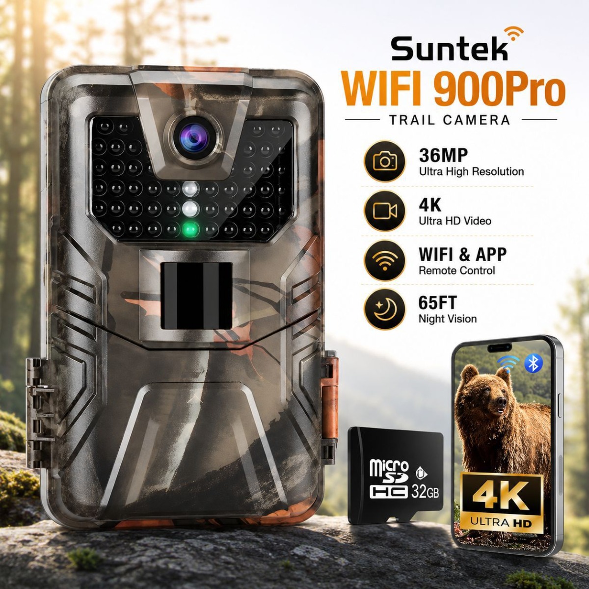 Outdoor Hunting Camera Wireless - 4K Outdoor Wifi Hunting Camera APP