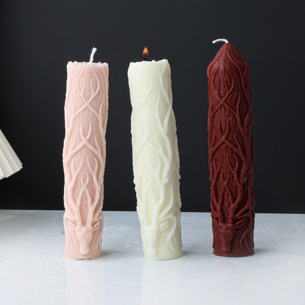 Elk Bugle Call - Reindeer Antler Column Candle Silicone Mold