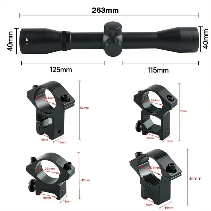 4x32 1.5-5x32IR 2-6X32AOE Tact - Crossbow Scope Sight recension och pris