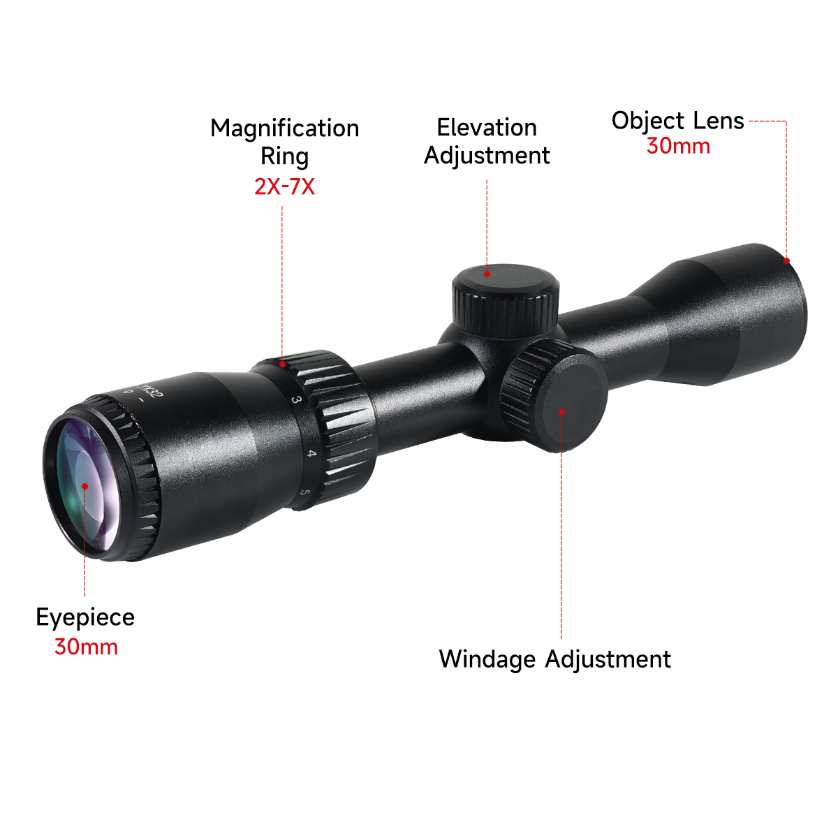 Hunting Tactical Scope 2-7x32  - Crossbow Scope Sight recension och pris