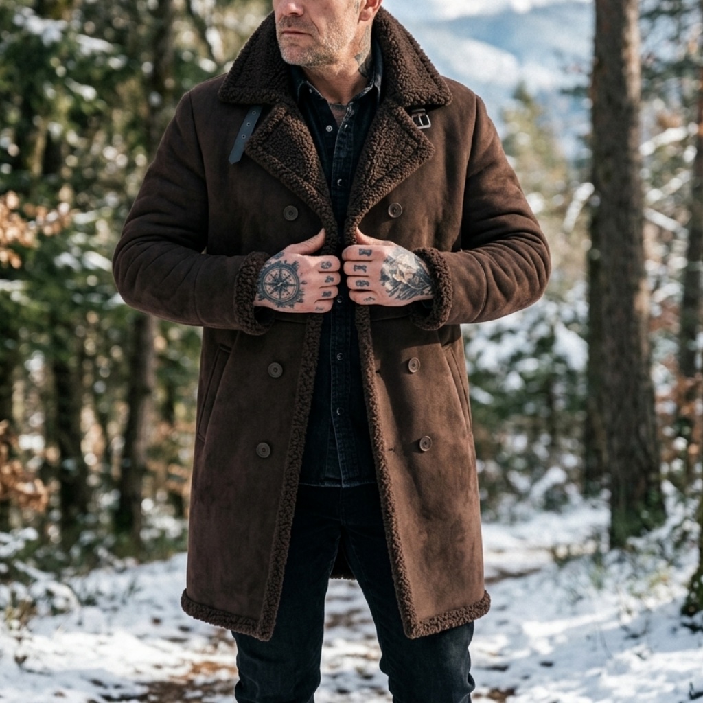 Men's Faux Suede Fur Lined Win - Men'S Outdoor Hunting Jacket recension och pris